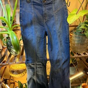 SO Women's High Rise , Flare Jeans - Dark Blue